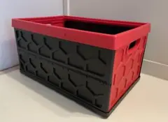 コストコ　折り畳みコンテナボックス　赤黒　SPACE CRATE