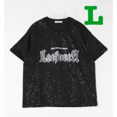 新品　NOWLE ブラックスターダストフロント 半袖Tシャツ　ブラック　L