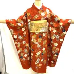 【振袖38】着物 振袖 正絹 袷 着物 桜 金駒刺繍 熨斗 単品販売