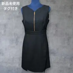 未使用 アドルフォドミンゲス 黒 ノースリーブ ワンピース 40 スタイリッシュ