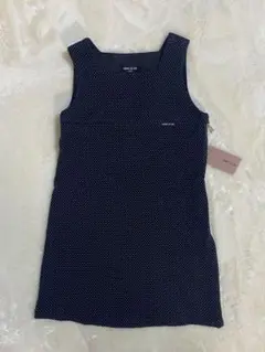 COMME CA ISM ネイビー ドット柄 ワンピース 100A