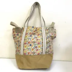 conges payes リバティ×キャンバス テープショルダー付きトートバッグ