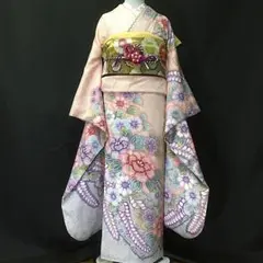 逸品 総絞り きぬたや風 薄ピンク パステル系