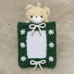 ハンドメイド かぎ編み 編み物 トレカケース トレカホルダー くま No.12