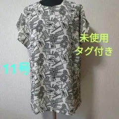 新品タグ付き　フレンチスリーブ　ブラウス　後ボタン開閉 ポリエステル　11号