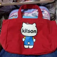 激レアハローキティkitsonキットソントートバッグ大 赤 A4ラクラク沢山入る