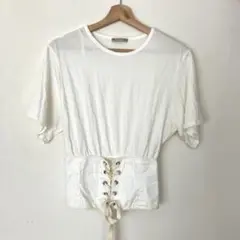 ZARA コルセット　Tシャツ　malion vintage
