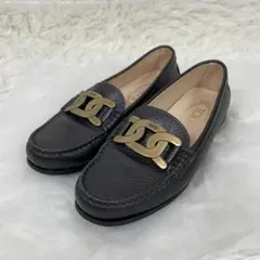 【美品】Tod’s ケイト ローファー 35 22cm ブラックグレー
