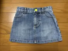 デニムスカート xgs 蛍光イエローのボタン付き　2T（90cm）