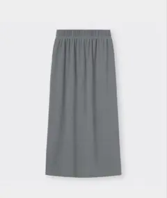 GU リブナロースリットロングスカート グレーS
