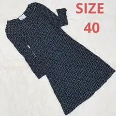 Max Mara ワンピース イタリア製 最高級 白タグ 長袖 40 総柄