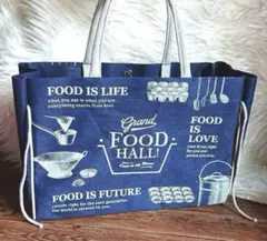 GRAND・FOOD・HALL! Mart×グラホ エコバッグ ネイビーS