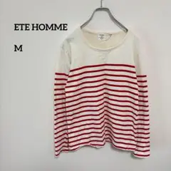 ETE HOMME ボーダー長袖Tシャツ Lサイズボーダー生地しっかりめc122