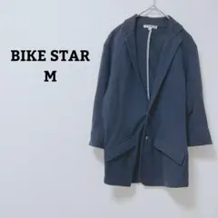 バイクスター　テーラードジャケット　羽織　カジュアル　シンプル　ポケット　綿　M