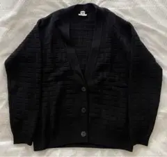 エルメス ロングスリーブカーディガン H柄 黒 ノワール 36 2022秋冬新品