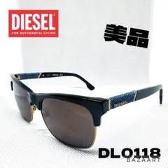DIESEL ディーゼル サングラス 黒 ブラック デニム ロゴDLO118