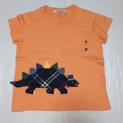 100★ファミリア★恐竜アップリケ付きＴシャツ★
