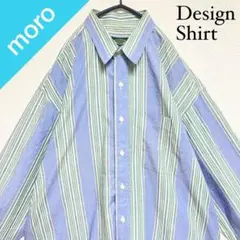 No.658 VINTAGE ヴィンテージ 韓国古着 総柄シャツ ストライプ柄