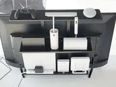 テレビ上&裏ラック　スマート　ワイド　ブラック　山崎実業