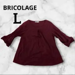 BRICOLAGE ブリコラージュ バーガンディ 五分袖シャツ L おしゃれ