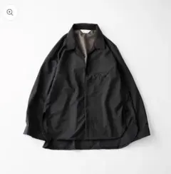 ANCELLM 25AW WASH WOOL LONG SHIRT BLACK