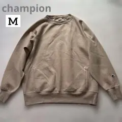【チャンピオン】スウェット　ベージュ　オーバーサイズ　M ロゴ