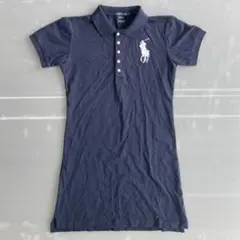 $ Ralph Lauren ネイビー ポロミニワンピース 刺繍　コットン