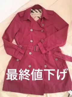 BURBERRY BRIT トレンチコート メタルボタン ダークレッド