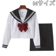 【新品・Mサイズ・黒】長袖セーラー服上下セット【本格的な女子高生の制服コスプレ】
