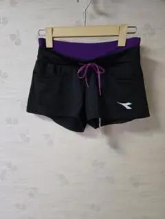 DIADORA ハーフパンツ Mサイズ ブラック/パープル