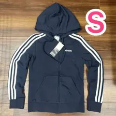 【新品】adidas アディダス パーカー 上着 前あき 紺 レディース S