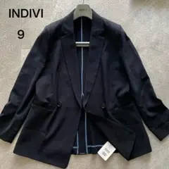 未使用・ウォッシャブル★インディヴィ　ストレッチ　サマージャケット　ダブル　9