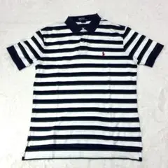 美品 Polo Ralph Lauren ポニー刺繍 ボーダー ポロシャツ 半袖