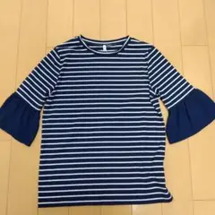 HK WORKS LONDON ボーダー フレア袖 Tシャツ