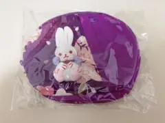 ウサギ刺繍 紫色ポーチ