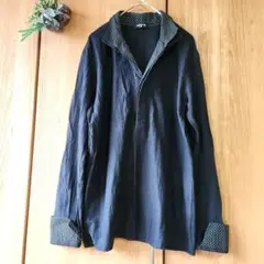 ☘️【コムサイズム】ブラック ボタンダウン長袖 シャツ おしゃれ