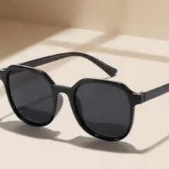 ヘキサゴン サングラス ブラック 黒縁 ビンテージ カッコいい オシャレ
