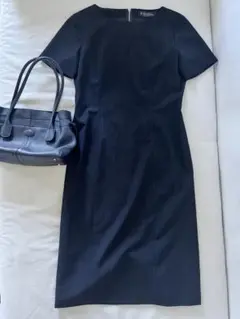 Brooks Brothers ストライプ 半袖ワンピース　ブラック