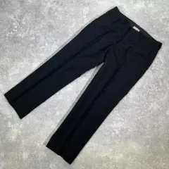 マーガレットハウエル スラックス クロップド パンツ ウール リネン【L】黒