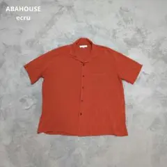 ABAHOUSE ecru オープンカラー シャツ オレンジ 48