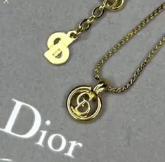 極美品 Dior クリスチャンディオール CD ロゴ サークル ネックレス 刻印