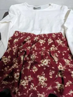 ミキハウス 花柄スカート付きトップス 130