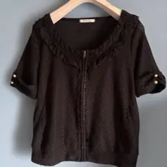 axes femme 黒 半袖カーディガン