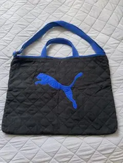 PUMA レッスンバッグ　ショルダー付き　プーマ　黒　青　男の子　学校用品