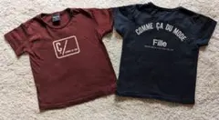 コムサ トップス 90 茶色 黒 半袖Tシャツ 2枚 COMME CA ISM