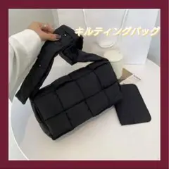 キルティングバッグ ショルダーバッグ カセットバッグ バッグ 黒