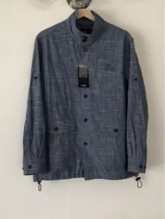 VARESE UOMO ノーカラーシャツジャケット ネイビー M 綿 未使用品