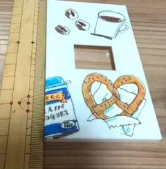 デコパージュ技法食べ物デザイン スイッチプレートカバー