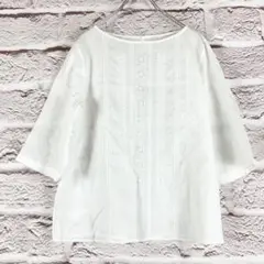 r256 HUMAN WOMAN ホワイト刺繍入りコットンチュニック