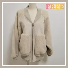 ボアジャケット リバーシブル ベージュ フリーサイズ ダブルクローゼット 美品